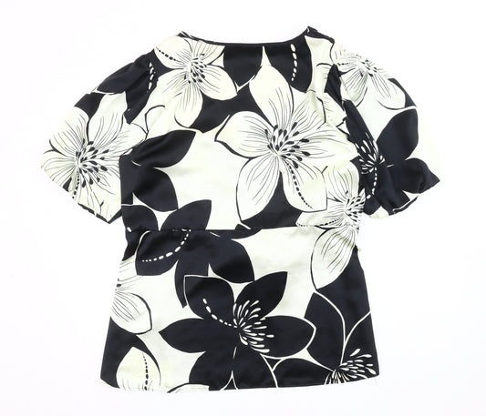 M&Co Women's Black Floral Blouse Size 20