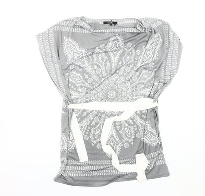 Womens UK Size S Stella Grey Tunic Blouse