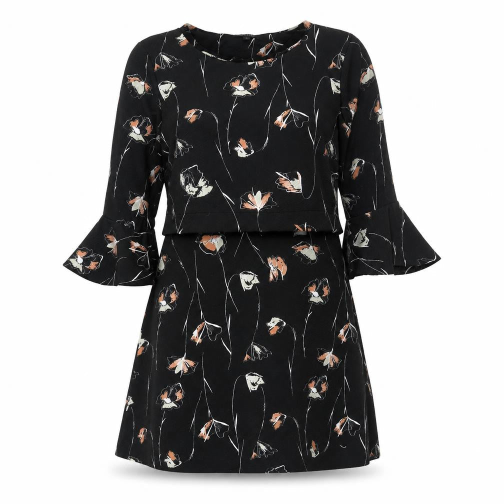Next Women's Black Floral Dress, Size 10