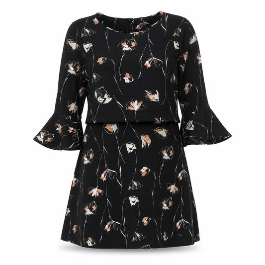 Next Women's Black Floral Dress, Size 10