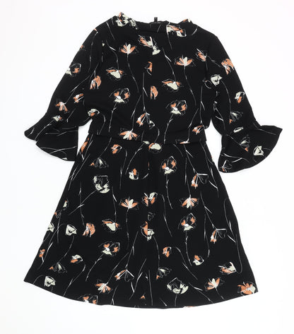 Next Women's Black Floral Dress, Size 10