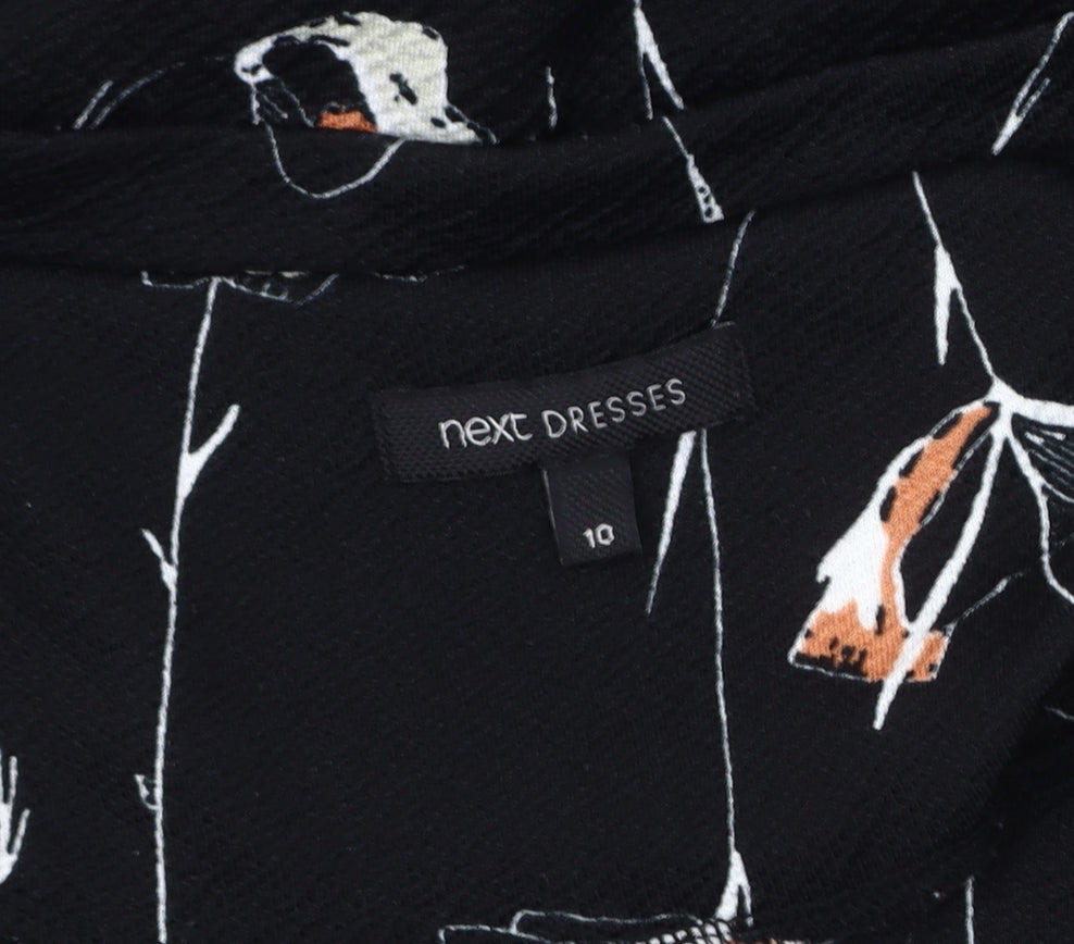 Next Women's Black Floral Dress, Size 10