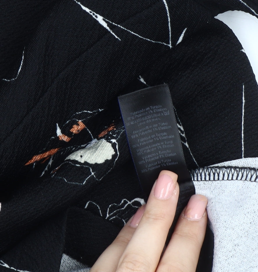 Next Women's Black Floral Dress, Size 10