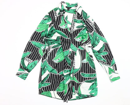 New Look Women's Multicoloured Floral Shirt Dress Size 12