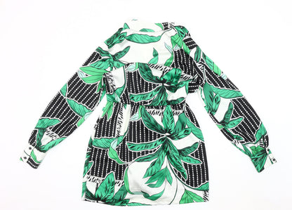 New Look Women's Multicoloured Floral Shirt Dress Size 12