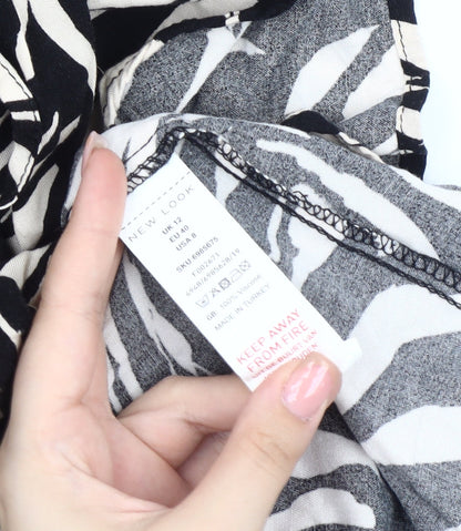 New Look Women's Black Zebra Print Dress Size 12