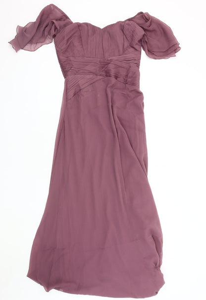 ASOS DESIGN Women’s Purple A-Line Dress, Size 8, Off Shoulder