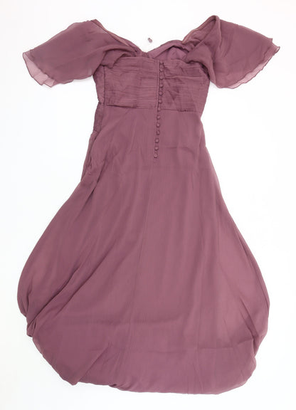 ASOS DESIGN Women’s Purple A-Line Dress, Size 8, Off Shoulder