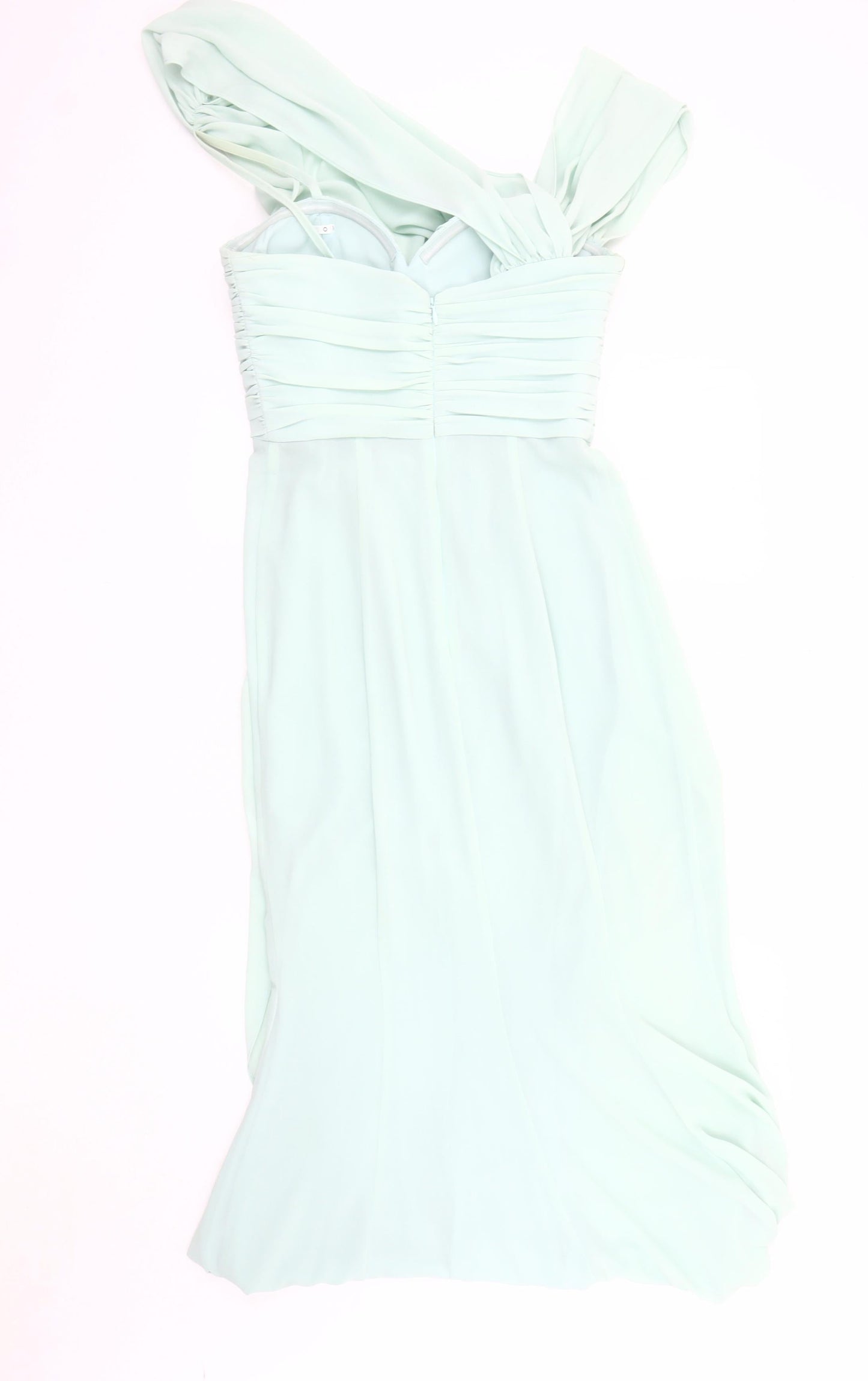 Jarlo Green Women's Long Dress, Ruffle Accents