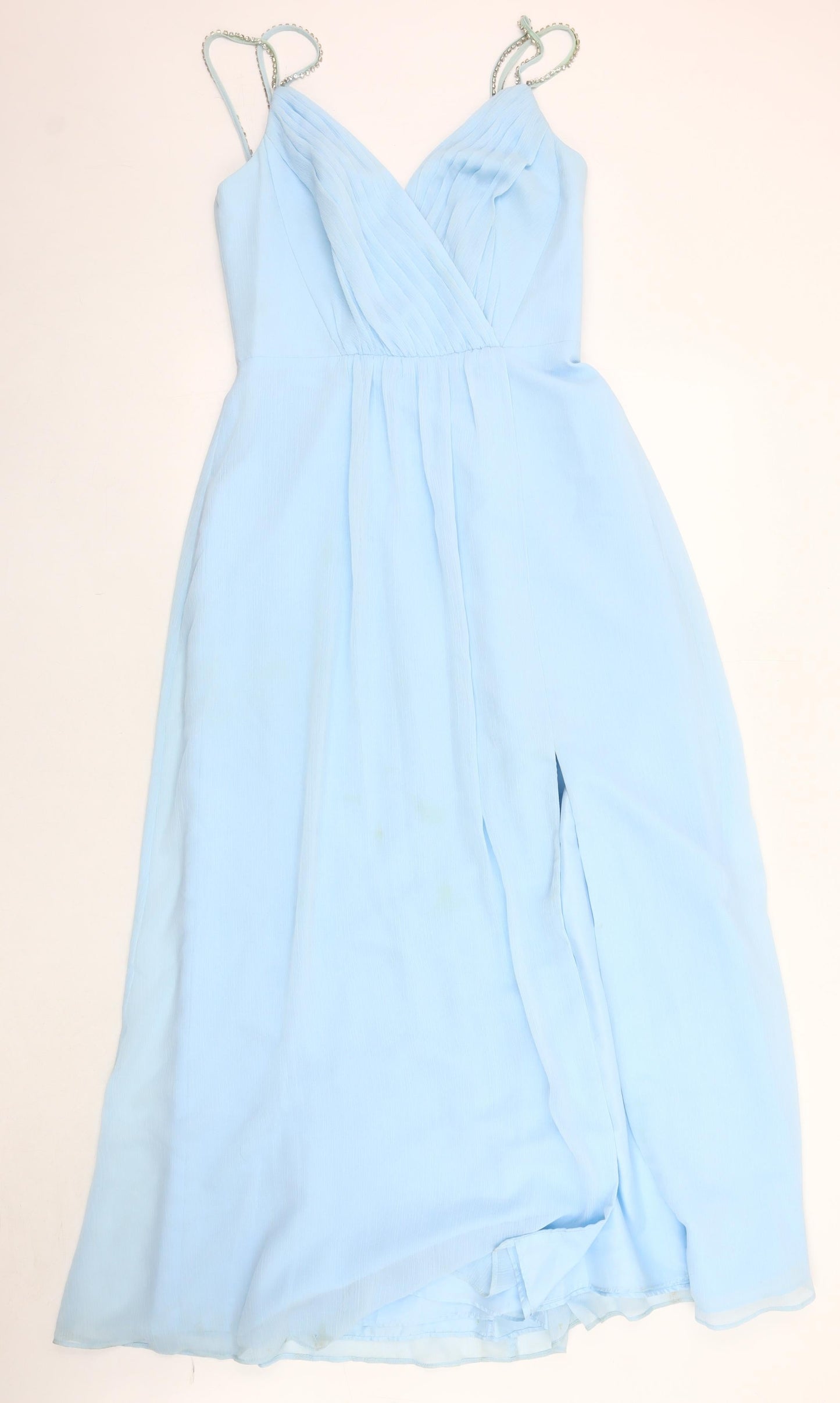 David's Bridal Women's Blue Long Chiffon Wedding Dress