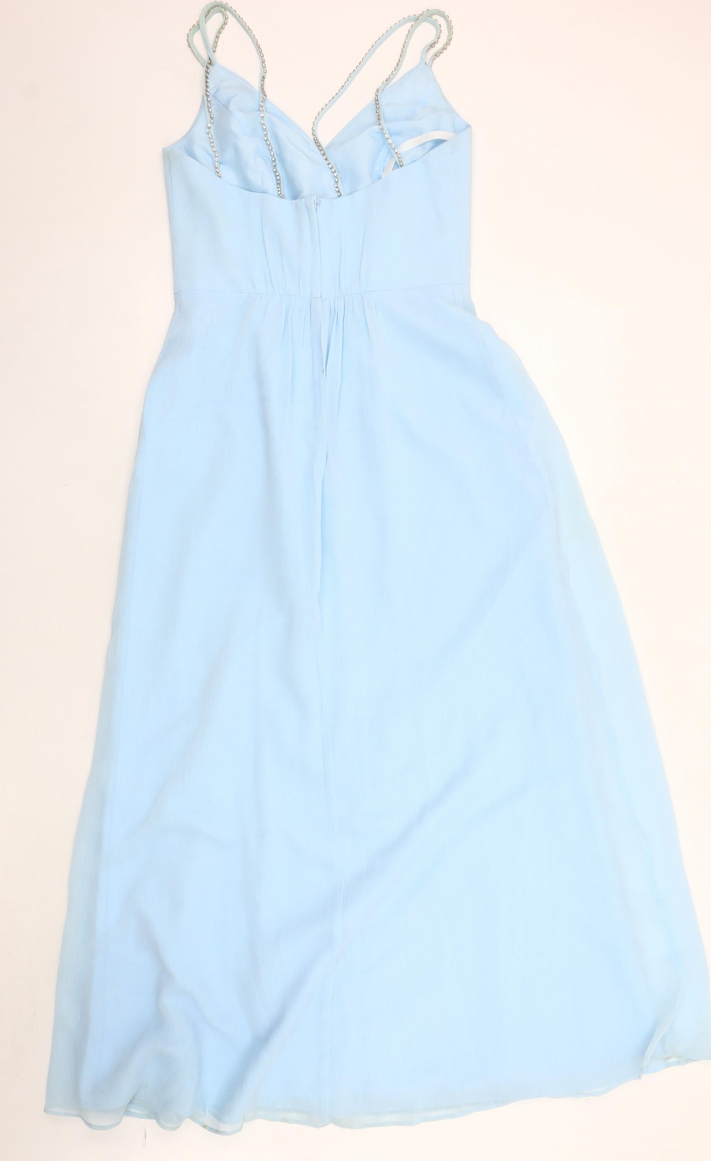 David's Bridal Women's Blue Long Chiffon Wedding Dress