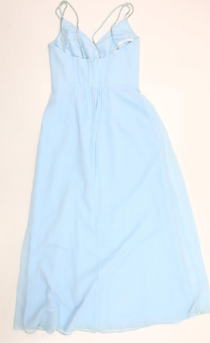 David's Bridal Women's Blue Long Chiffon Wedding Dress