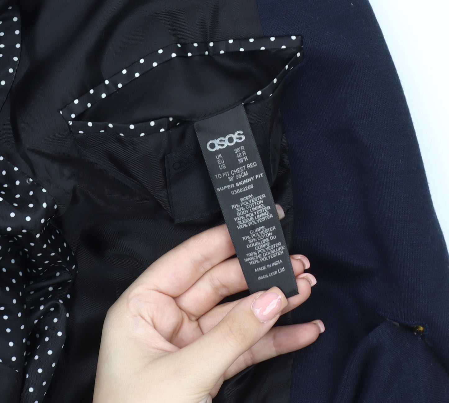 ASOS Men's Blue Slim Fit Blazer 38S