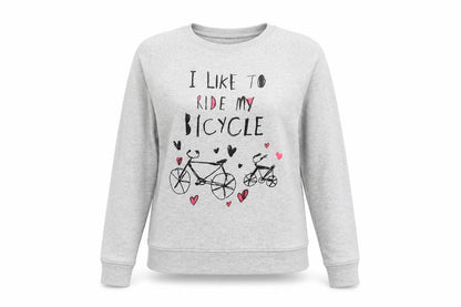 Topshop Women's Grey Bicycle Graphic Pullover Sweatshirt Size 10