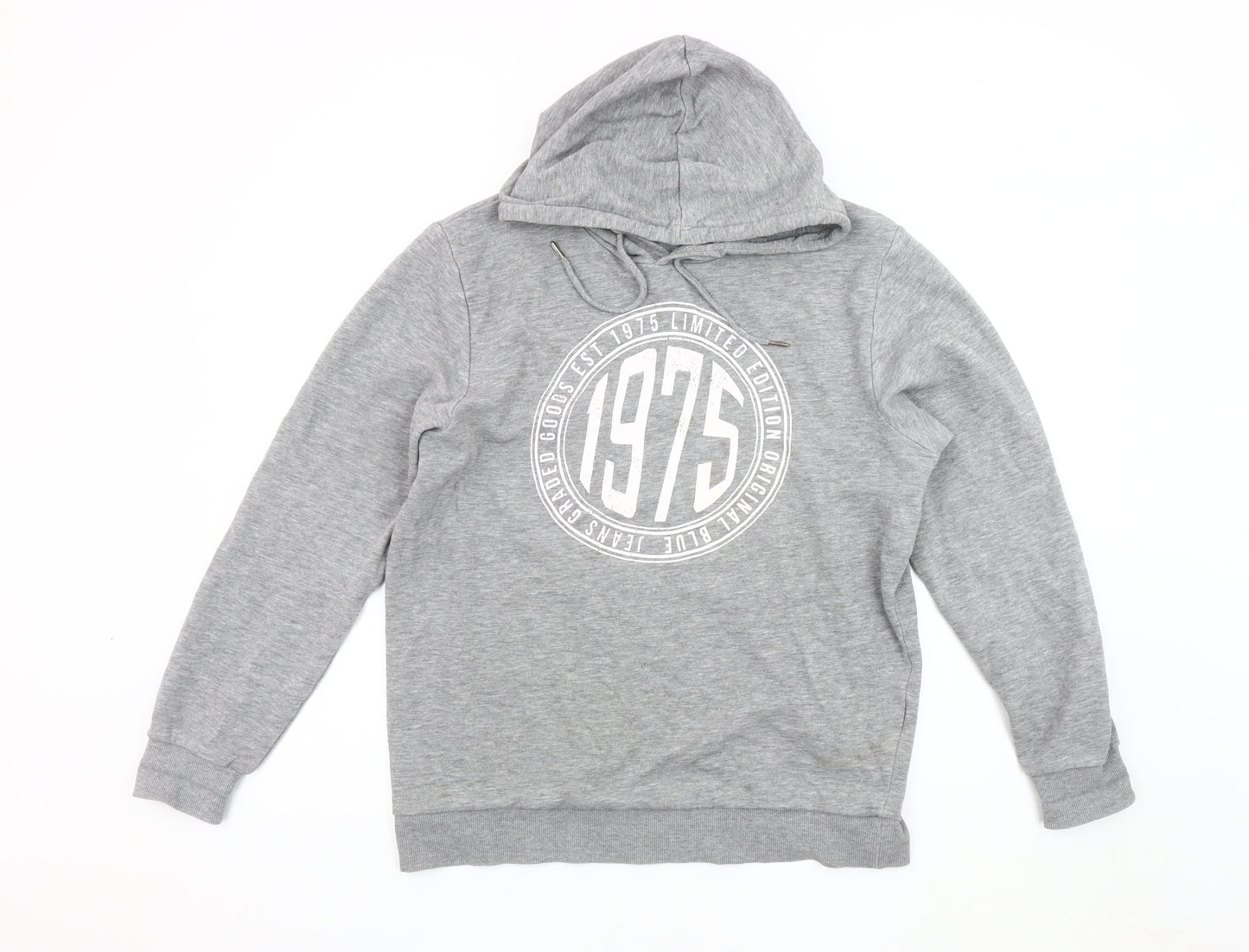 Stock & Hank Men's Grey L Pullover Hoodie Vintage Style