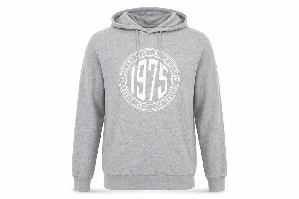 Stock & Hank Men's Grey L Pullover Hoodie Vintage Style