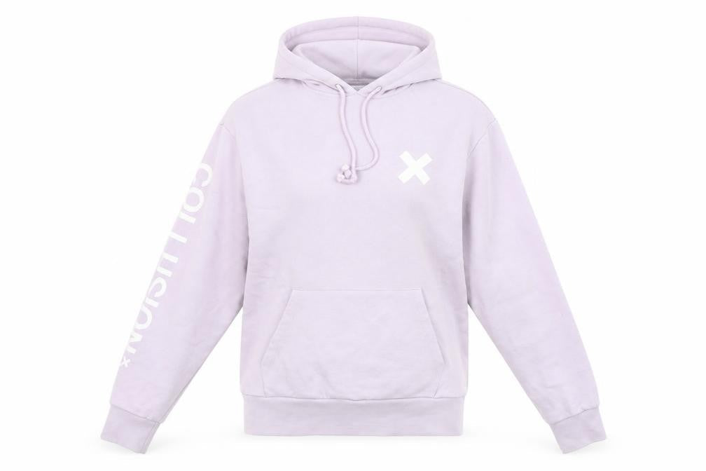 Womens UK Size XS COLLUSION Purple Pullover Hoodie