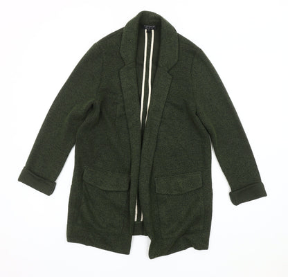 Topshop Women's Green Blazer, Size 8, Herringbone Pattern