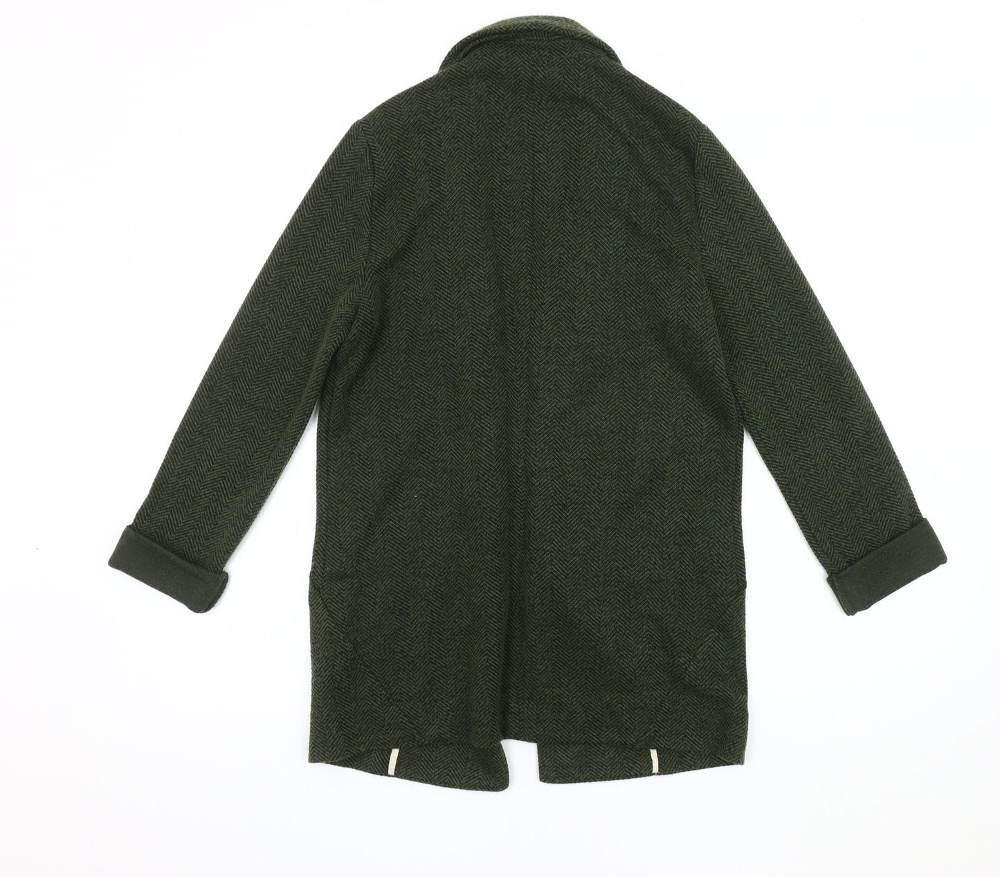 Topshop Women's Green Blazer, Size 8, Herringbone Pattern