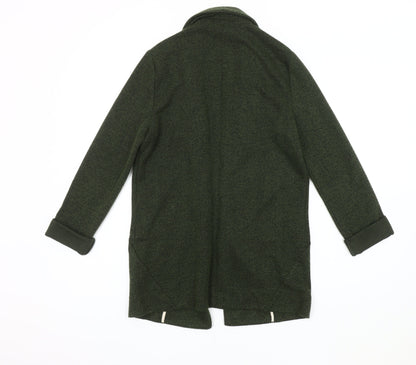 Topshop Women's Green Blazer, Size 8, Herringbone Pattern