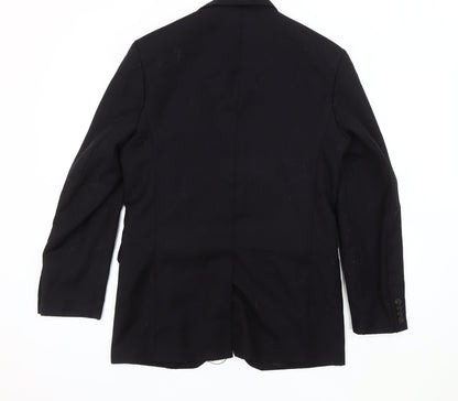 H&M Women's Black XS Wool Blend Blazer, Elegant Business Wear