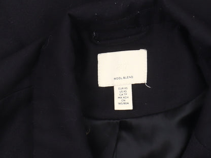 H&M Women's Black XS Wool Blend Blazer, Elegant Business Wear