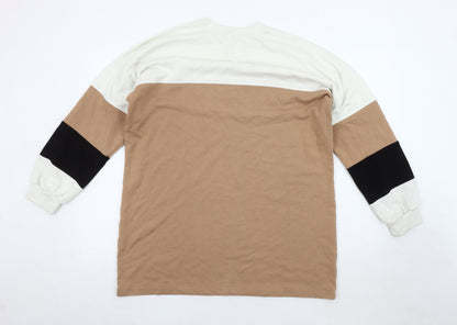 Missguided Women's M Beige Colourblock Pullover Sweatshirt