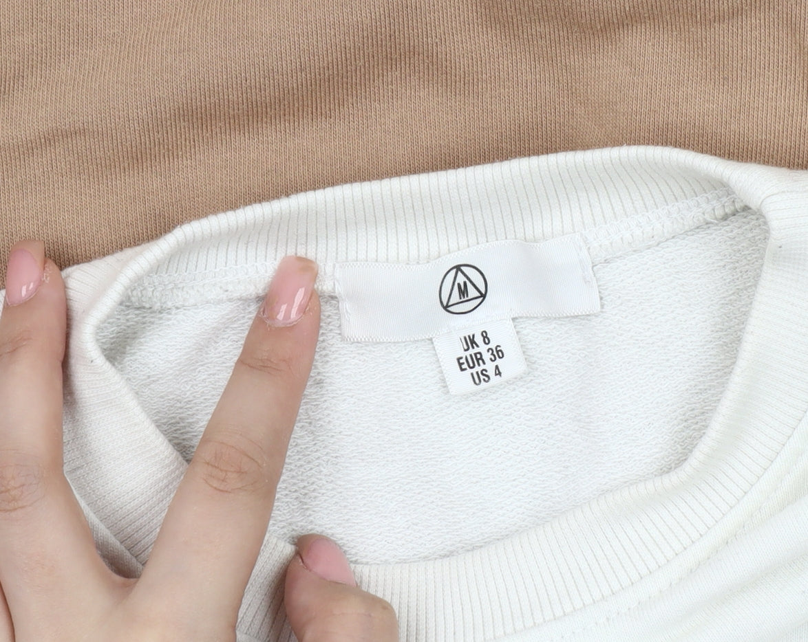 Missguided Women's M Beige Colourblock Pullover Sweatshirt