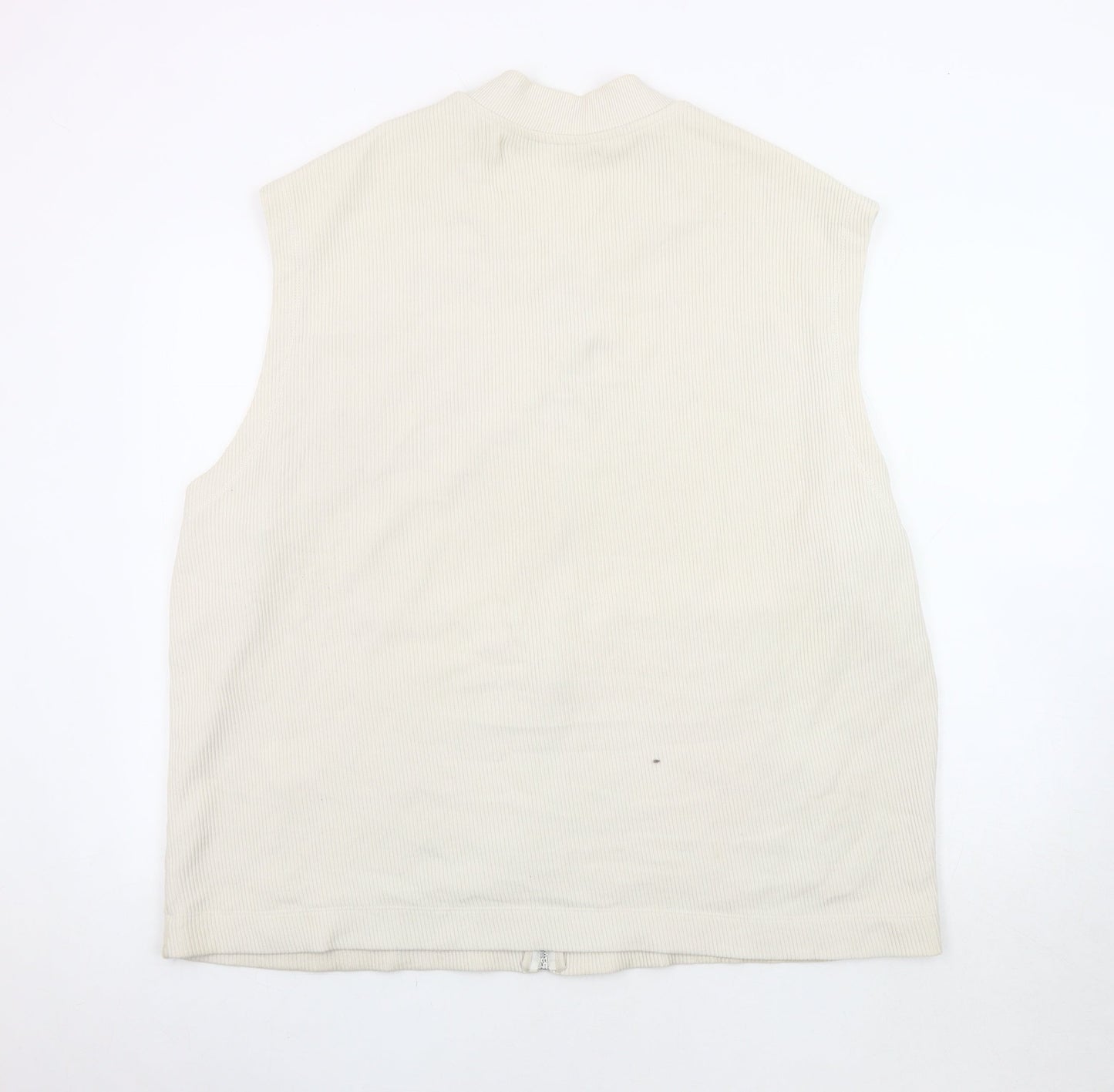 ASOS Design Men's Beige Waistcoat, 2XL, Full Zip Cotton