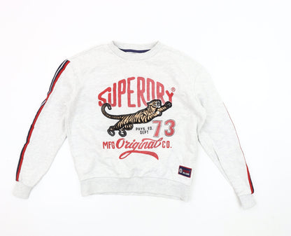 Superdry Men's Grey Logo Pullover Sweatshirt S