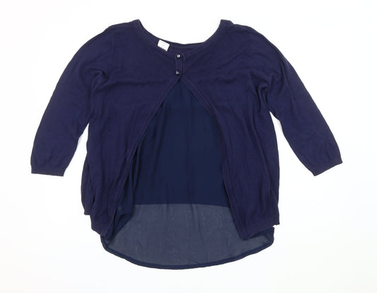 Womens UK Size M VERO MODA Blue Cardigan Jumper