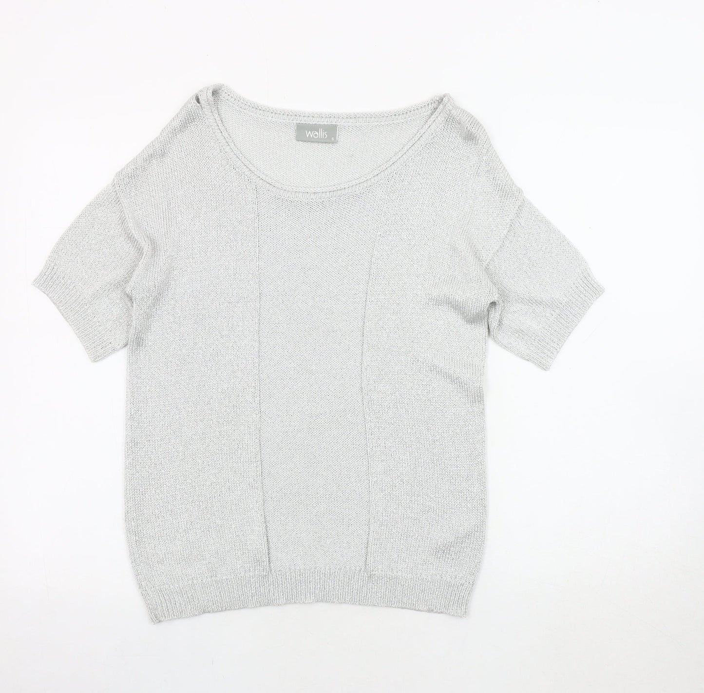 Womens UK Size S Wallis Silver Pullover Jumper