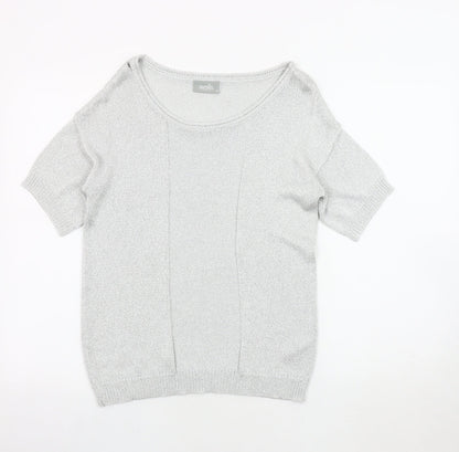 Womens UK Size S Wallis Silver Pullover Jumper