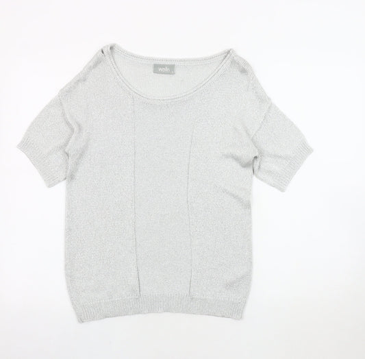 Womens UK Size S Wallis Silver Pullover Jumper