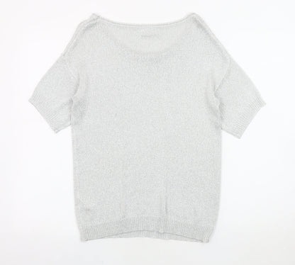 Womens UK Size S Wallis Silver Pullover Jumper