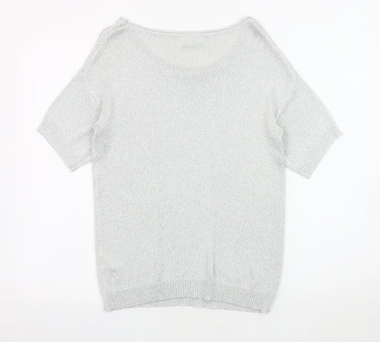 Womens UK Size S Wallis Silver Pullover Jumper