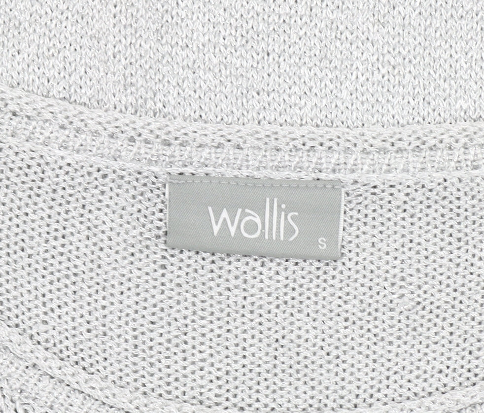Womens UK Size S Wallis Silver Pullover Jumper