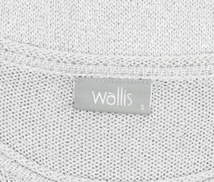Womens UK Size S Wallis Silver Pullover Jumper