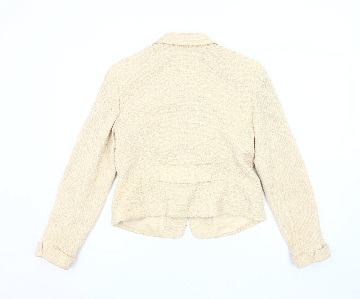 Episode Women’s Ivory Bouclé Blazer, Size 12, Tuxedo Style