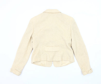 Episode Women’s Ivory Bouclé Blazer, Size 12, Tuxedo Style