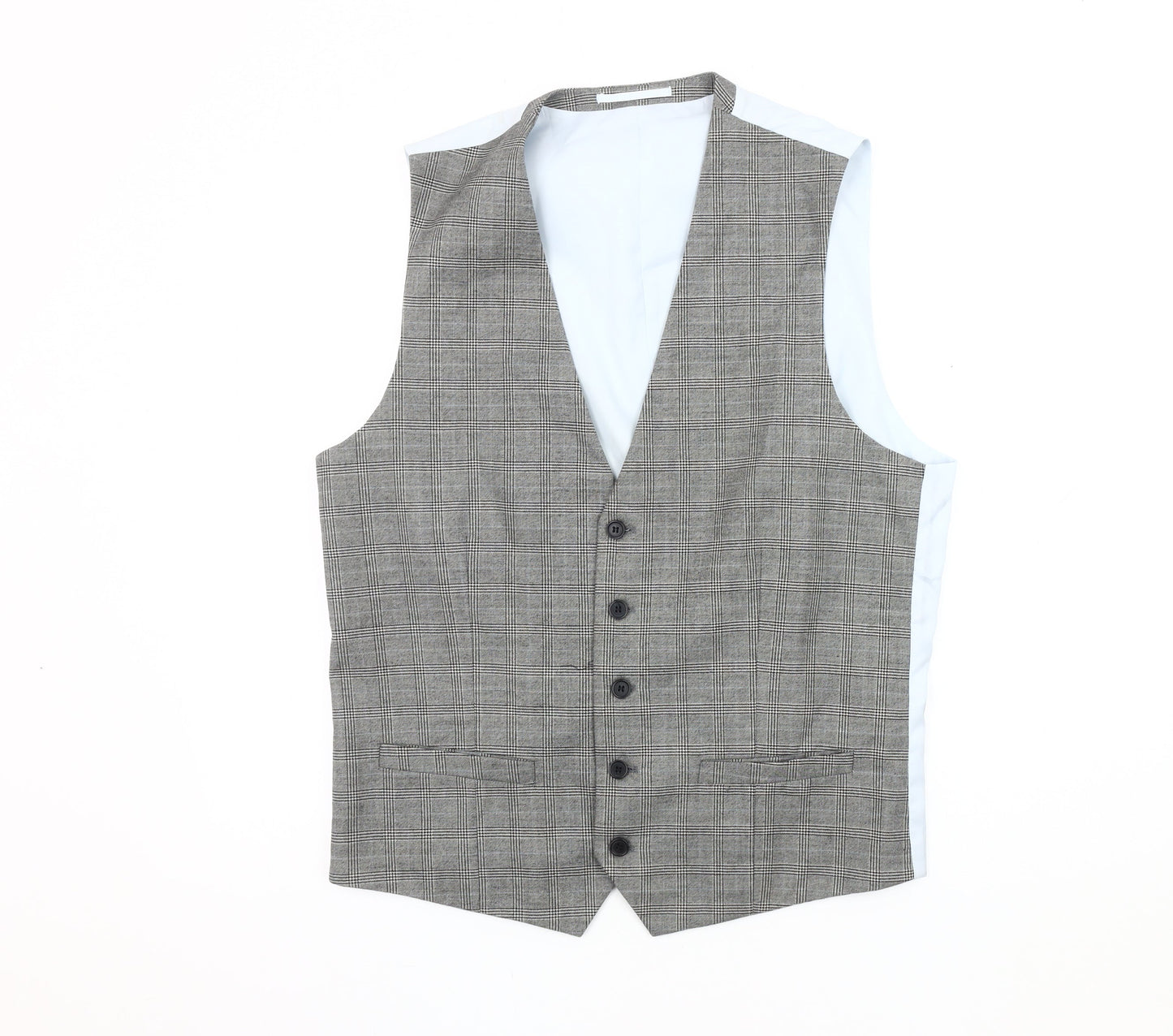 Mens UK Size 42 Moss London Regular Grey Suit Waistcoat