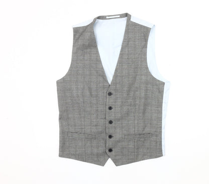 Mens UK Size 42 Moss London Regular Grey Suit Waistcoat
