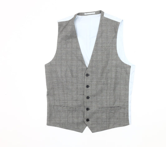 Mens UK Size 42 Moss London Regular Grey Suit Waistcoat