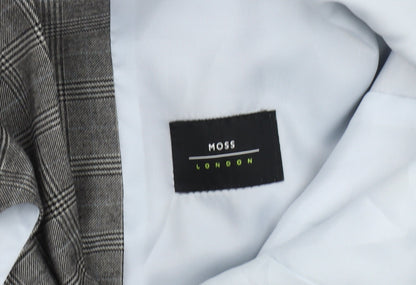 Mens UK Size 42 Moss London Regular Grey Suit Waistcoat