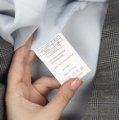 Mens UK Size 42 Moss London Regular Grey Suit Waistcoat
