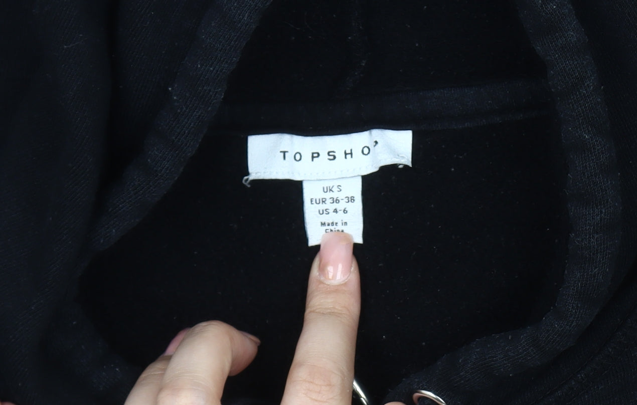 Topshop Unisex Adults Black Pullover Hoodie S