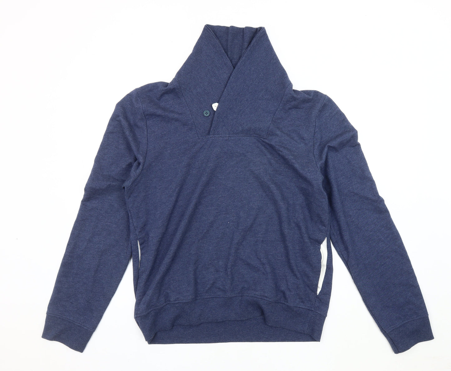 Topman Men's Blue Henley Sweatshirt, Size L