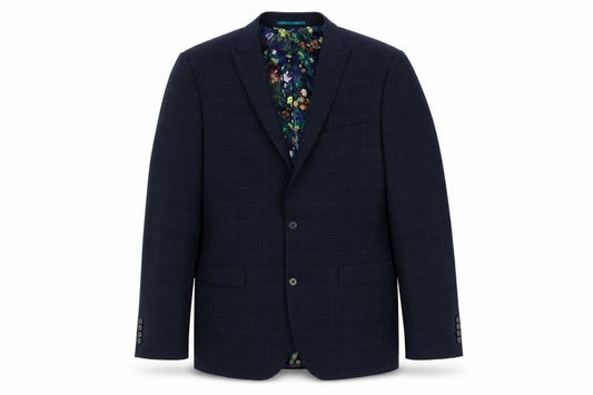 Next Men's Blue Slim Fit Check Blazer 42L