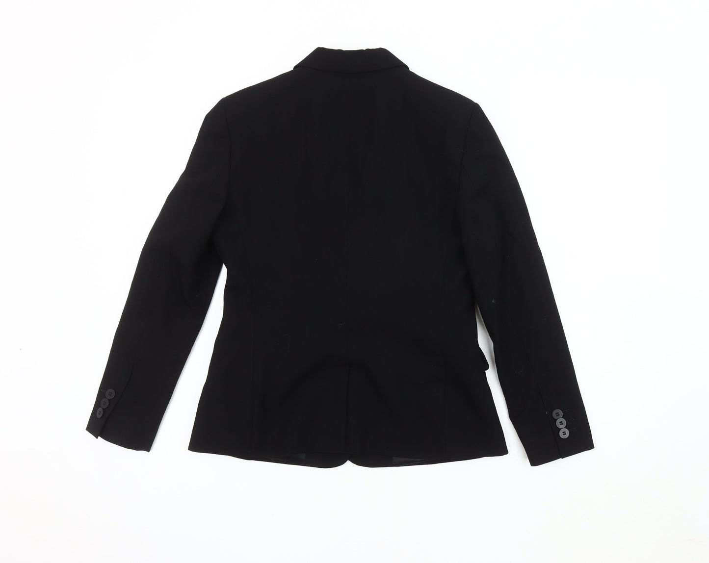 Topshop Women Black Blazer UK 6 Single-Breasted