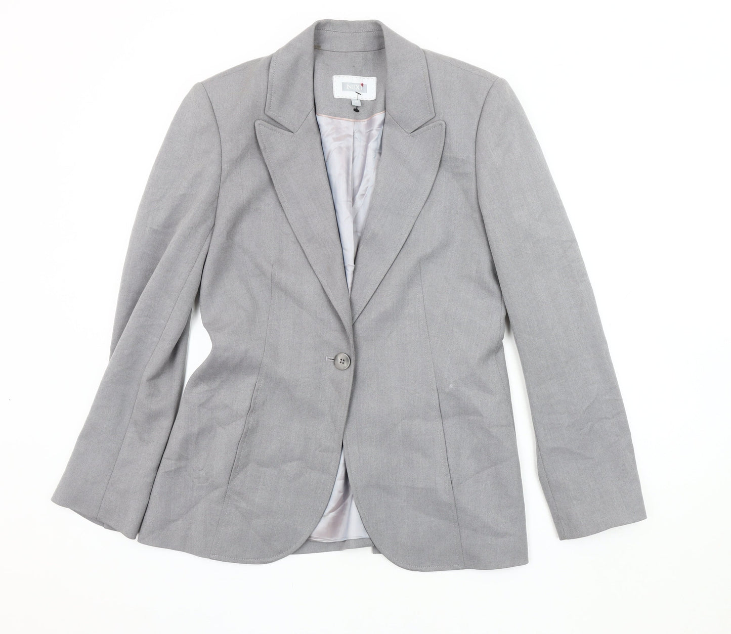 Next Women's Grey Single-Breasted Blazer Size 10